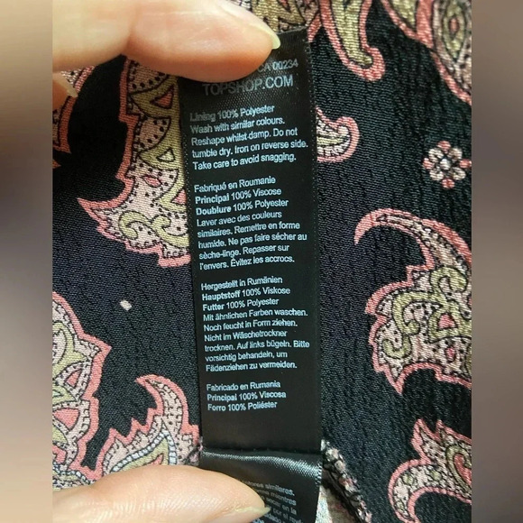 TOPSHOP Flowy Paisley Floral short Sleeve Midi Dress Sz 2 - Picture 12 of 16